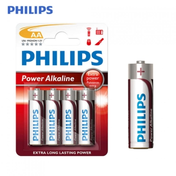 Pila Alkalina Philips Aa - Lr06 1,5V (Blister 4 Unid)  Ø14,5X50,5Mm